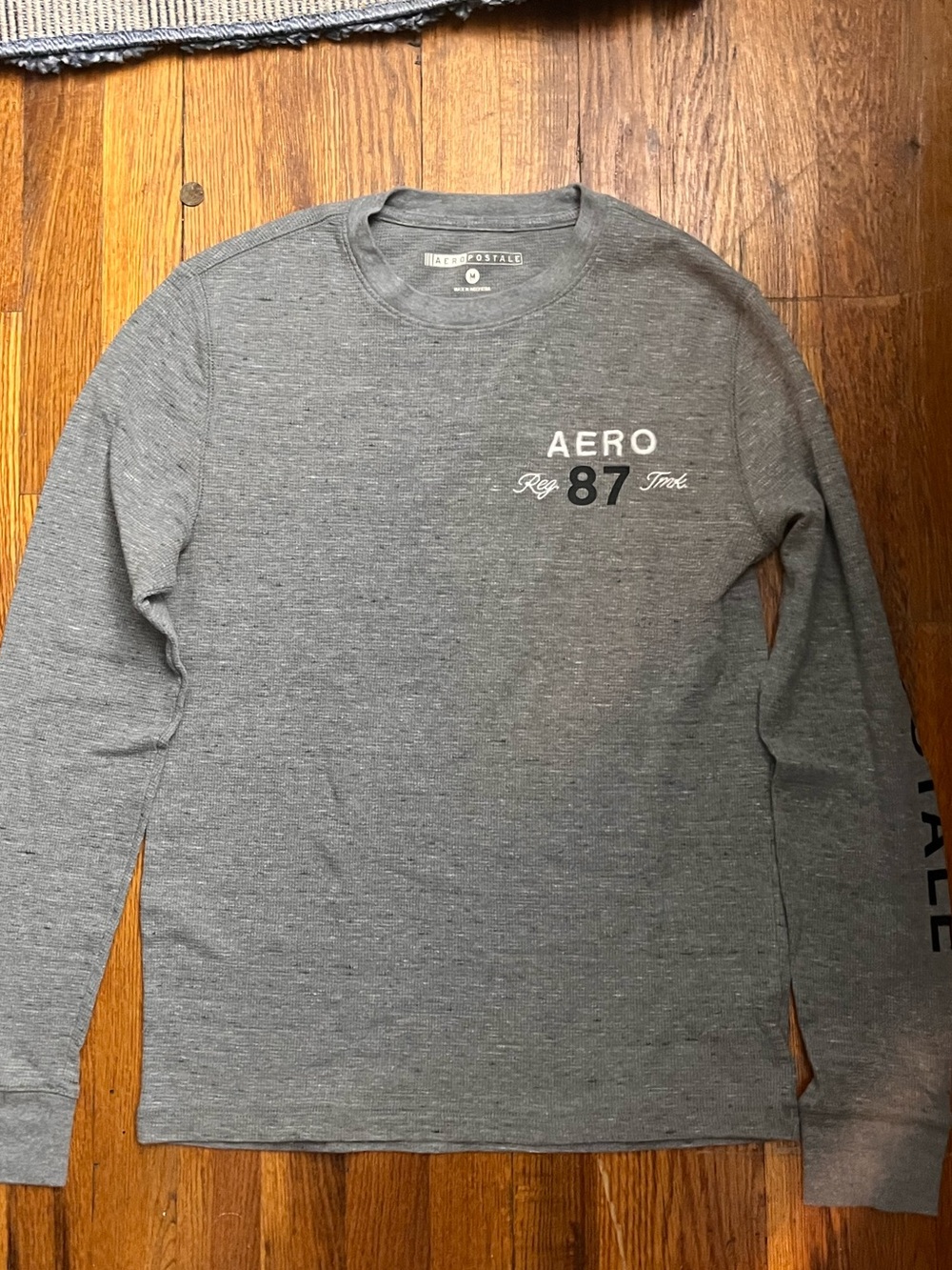Aeropostale Gray '87 Long Sleeve Crewneck Shirt